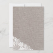 紫色の花とレースのリハーサルディナー 招待状 (裏面)