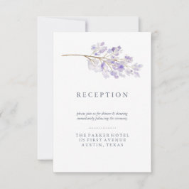 紫色の花と分岐水カラー披露宴 招待状