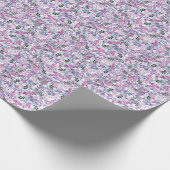 紫色の花と果実：水色 ラッピングペーパー (角)