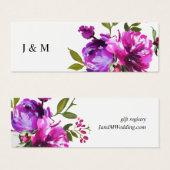 紫色の花と緑のギフト登録カード (正面&裏面)