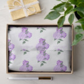 紫色の花と緑のパターン 薄葉紙 (ギフト)