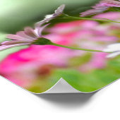 紫色の花と聖書の聖句1ペテロ3:3-4ポスター ポスター (角)