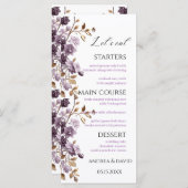 紫色の花と金ゴールドの葉から食べの除草メニュー メニュー (正面/裏面)