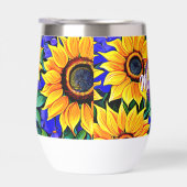 紫色の花と黄色のひまわりパーソナライズされた (右面)