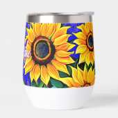 紫色の花と黄色のひまわりパーソナライズされた (左面)