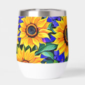 紫色の花と黄色のひまわりパーソナライズされた (背面)