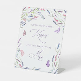 紫色の花どのよう多くのキスブライダルシャワーゲーム 台座サイン