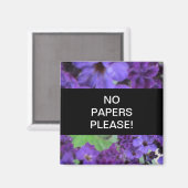 紫色の花なし紙お願い磁石 マグネット (正面/裏面)