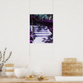 紫色の花による紫色のステップ ポスター (キッチン)