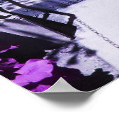 紫色の花による紫色のステップ ポスター (角)