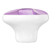 紫色の花にミツバチ セラミックノブ (側面)