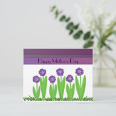 紫色の花のお母さんの日の挨拶 ポストカード (スタンド正面)