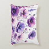 紫色の花のかわいらしフローラアクセント枕 アクセントクッション (正面(垂直))
