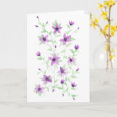 紫色の花のつる植物 カード (黄色い花)