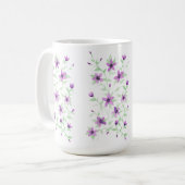 紫色の花のつる植物 コーヒーマグカップ (正面左)