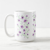 紫色の花のつる植物 コーヒーマグカップ (左)
