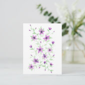 紫色の花のつる植物 ポストカード (スタンド正面)