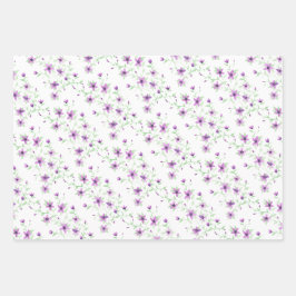 紫色の花のつる植物 ラッピングペーパーシート