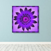 紫色の花のアートワーク – ラップされたキャンバス キャンバスプリント (インサイチュ (ウッドフロア))