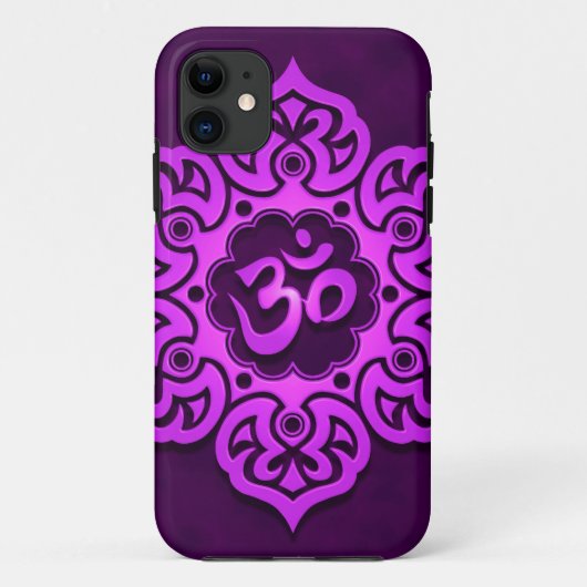 紫色の花のオウムのデザイン Case-Mate iPhoneケース (裏面)