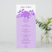 紫色の花のカスタムメニューカード メニュー (スタンド正面)