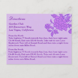 紫色の花のカスタム方向カード エンクロージャーカード