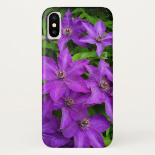 紫色の花のクリマティス写真 iPhone X ケース