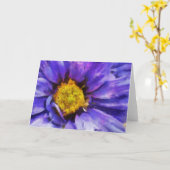 紫色の花のグリーティングカード カード (黄色い花)