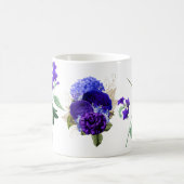 紫色の花のコーヒーマグとハミングバード コーヒーマグカップ (中央)