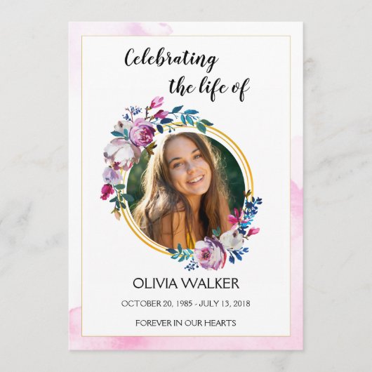 紫色の花のサービス注文プログラム プログラム (正面)