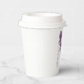 紫色の花のシャパーソナライズされたワー 紙コップ (右)