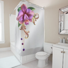 紫色の花のシャワーカーテン シャワーカーテン