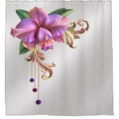 紫色の花のシャワーカーテン シャワーカーテン (正面)