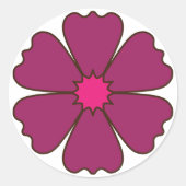 紫色の花のシール ラウンドシール (正面)