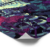 紫色の花のスケルトン ポスター (角)