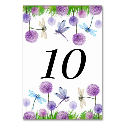 紫色の花のテーブル番号 テーブルナンバー (正面)