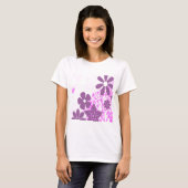 紫色の花のデイジーの花の写真のデザイン Tシャツ (正面フル)