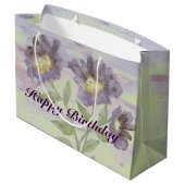 紫色の花のデザイナー ラージペーパーバッグ (裏面アングル)