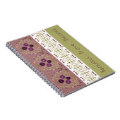 紫色の花のデザイン ノートブック (右側)