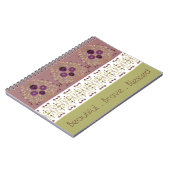 紫色の花のデザイン ノートブック (左側)