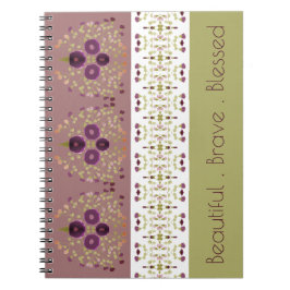 紫色の花のデザイン ノートブック