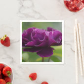 紫色の花のナプキン スタンダードカクテルナプキン (インサイチュ)
