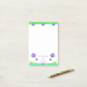 紫色の花のノート ポストイット (デスク上)