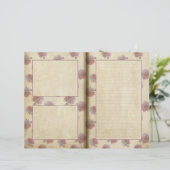 紫色の花のパターンのジャーナルページ (スタンド正面)