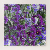 紫色の花のフィールド8420パンジー ジグソーパズル (横)