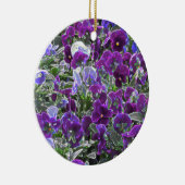 紫色の花のフィールド8420パンジー セラミックオーナメント (右)