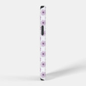 紫色の花のフラワーパターン iPhoneケース (右側面)