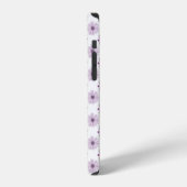 紫色の花のフラワーパターン iPhoneケース (左側面)