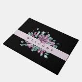 紫色の花のフローラへようこそ ドアマット (アングル)