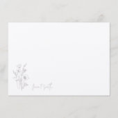 紫色の花のフローラ植物パーソナライズされた固定 サンキューカード (正面)